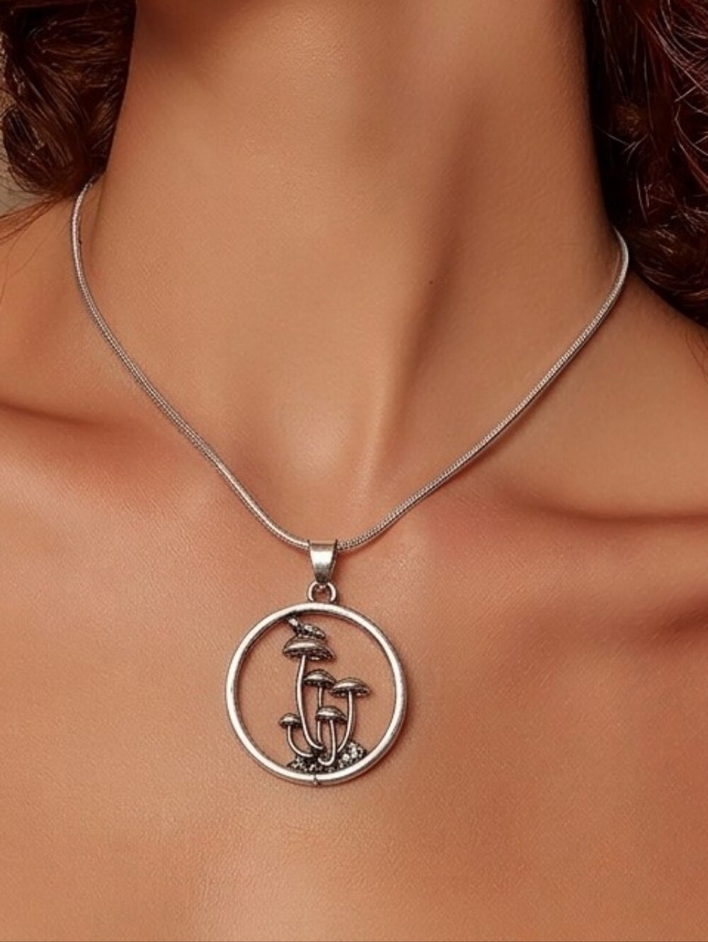 Woodland Frog Mushroom Necklace Sterling Silver Chain Cottagecore Fairycore Gift